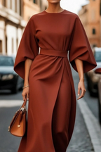Flor Elegant Puff Sleeve Dress for Women Day to Night Outfit