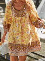 Ruth Elevated Half Sleeve Floral Dress Premium Wardrobe Essential