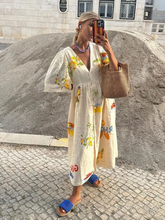 Luz Exclusive María Comic Book Print Dress Designer Edit
