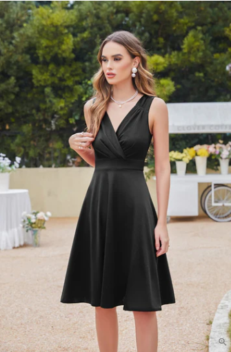 Annamaria Premium Sleeveless Cocktail Dress with V Neck and Tapered Bust Wardrobe Essential