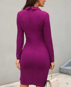 Ella Statement Cocktail Dress with Buttons Elevated Occasion Wear