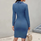 Aixa Aesthetic Cocktail Dress with Buttons Chic Silhouette Collection