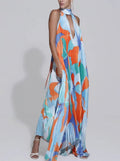 Margherita Statement Maxi Dress with Halter Neck Chic Silhouette Collection