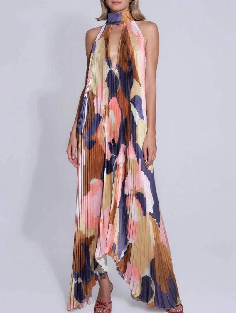 Ariana Premium Maxi Dress with Halter Neck Evening Wear Edit