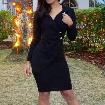 Guadalupe Exclusive Cocktail Dress with Buttons Chic Silhouette Collection
