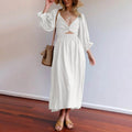 Martina Elevated French Dress with Ruffle Sleeves Premium Wardrobe Essential