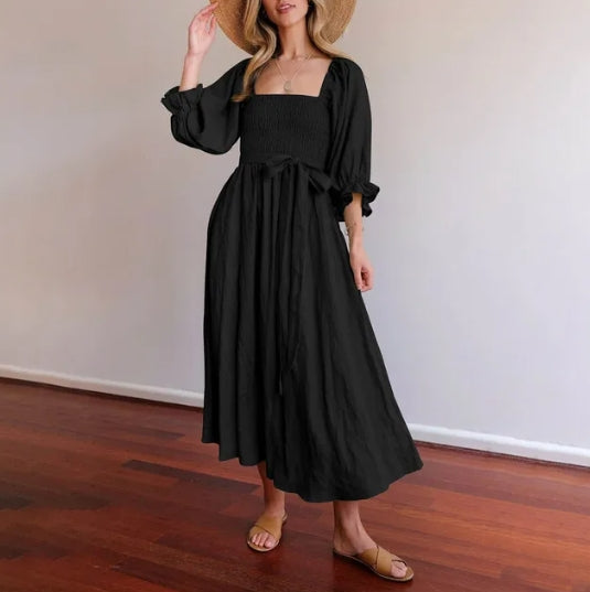 Josefina Statement French Dress with Ruffle Sleeves Boutique Collection