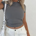 Crew Neck Basic Slim Fit Crop Top
