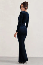 Velvet Elastic Tight Long Sleeved Dress