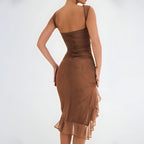 Ariana Exclusive Midi Dress with Ruffles Elevated Occasion Wear