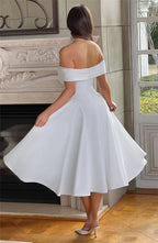 Off - Shoulder Flare Midi Dress