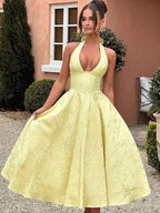 Jacquard Bow Strapless Backless Mini Dress