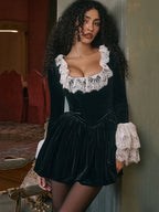 Frida Lace Flare Long Sleeve Sexy Mini Dress