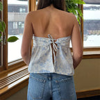 Floral Print OffShoulder Strapless