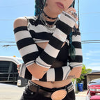 Gothic Hollow Out Long Sleeve Sheer Top