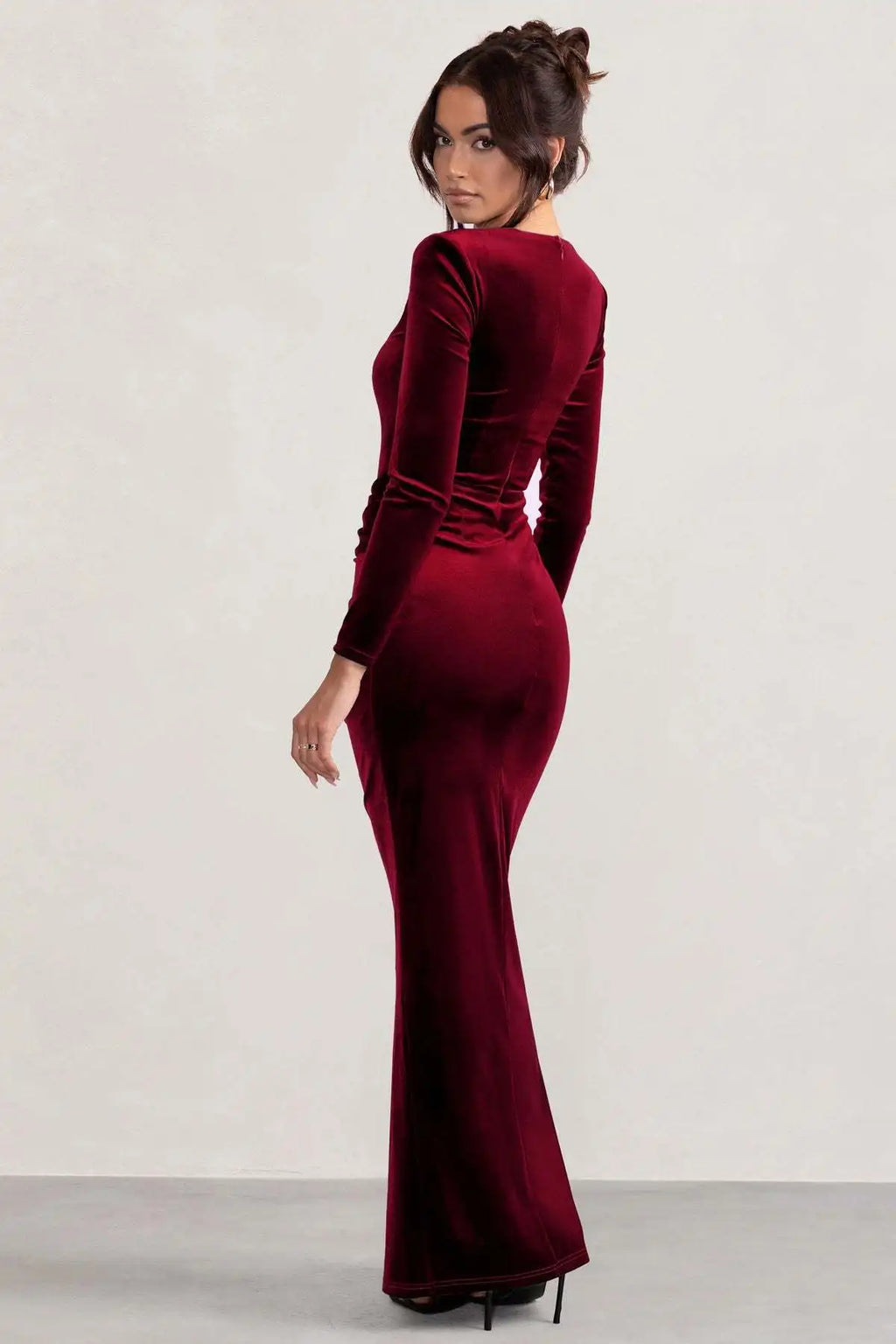 Velvet Elastic Tight Long Sleeved Dress
