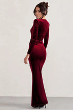 Velvet Elastic Tight Long Sleeved Dress