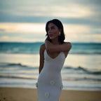 Halter Neck Flower Patchwork Lace - up Maxi Dress