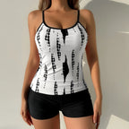 Tie Dye Shorts Tankini High Waist Two Piece Swim Sets