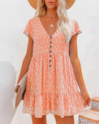 Gwendolyn Exclusive Short Dress with a V Neck Designer Edit