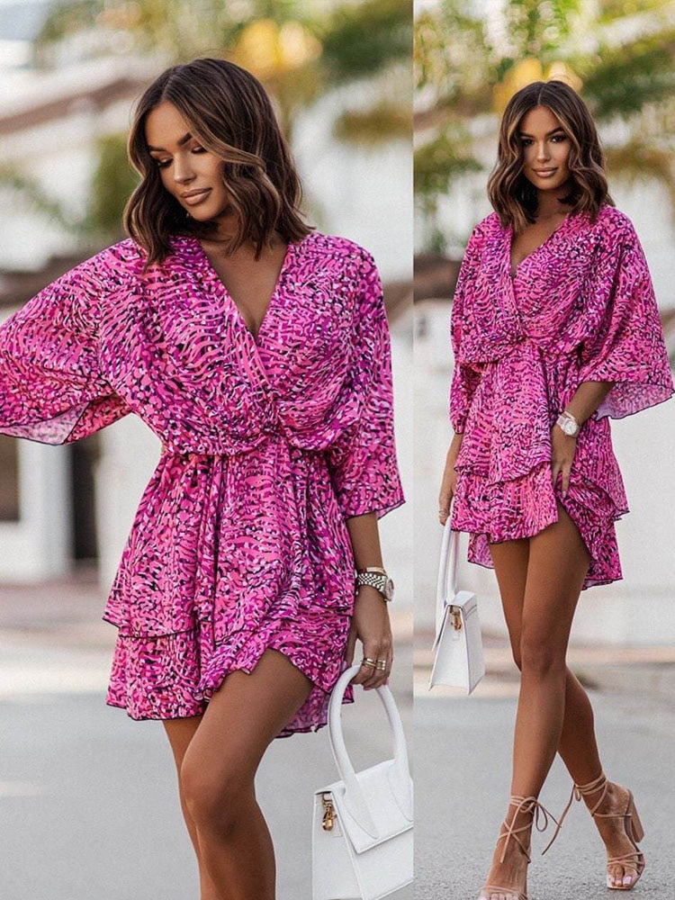 Filomena V-neck Mini Dress for Women Chic Boutique Style