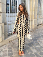 Ximena Premium Long Sleeve Knitted Maxi Dress Wardrobe Essential