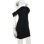 Off the Shoulder Short Sleeve Mini Dress