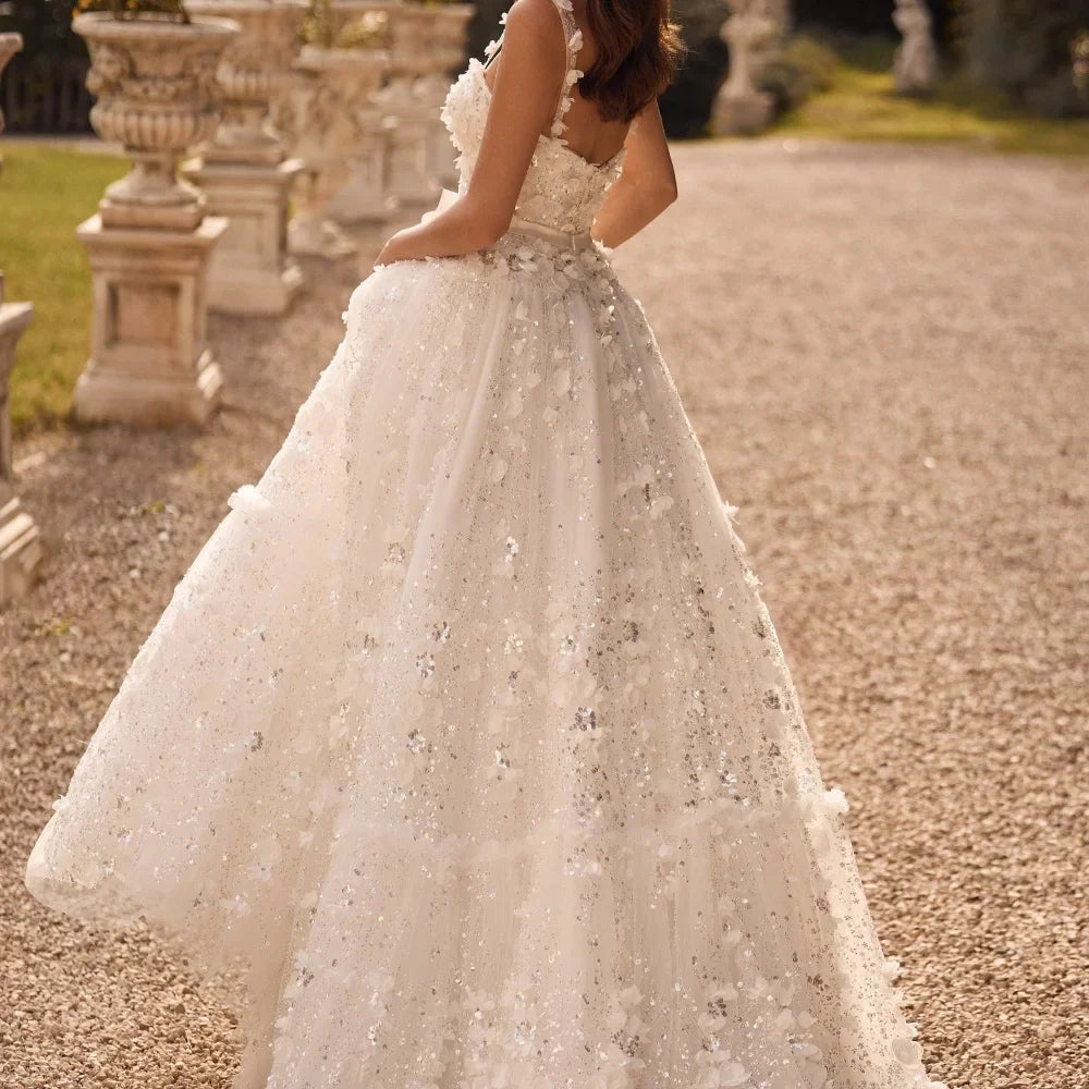 Floral Lace ALine Prom Dress