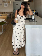 Irregular Print Panel Midi Dress