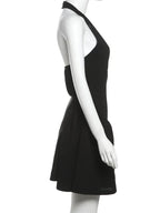 Above Knee Solid Halter Neck Mini Dress
