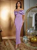 Spaghetti Strap Shoulder Sleeve Long Dress