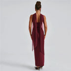 Mesh Sleeve Off - shoulder Long Dress