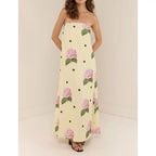 Strapless Loose Fit Tube Floral Dress