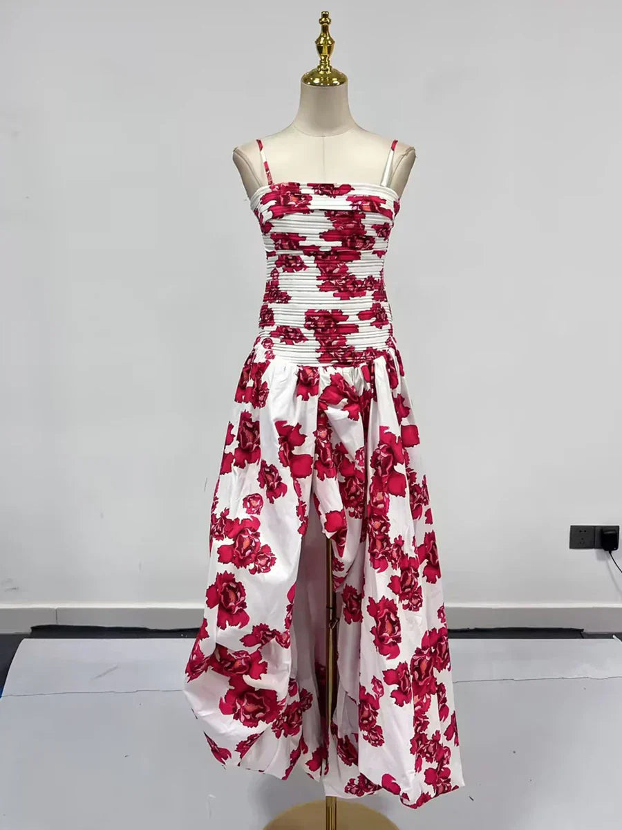 Strapless Sleeveless High Waist Temperament Long Dress
