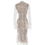 Lace Half High Neck Fishtail Dress
