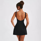 Sleeveless High Waist Backless Mini Dresses