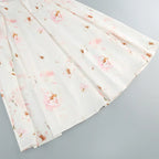 Floral printed strapless back tied rope dress