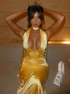 Satin Open Back Dress