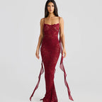 Lace Patchwork Backless Trailing Long Dress