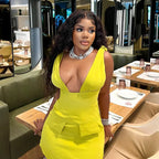 V - Neck Bodycon Mini Dress