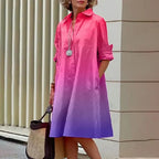 Alba Boutique Women's Midi Shirt Dress with Button Placket Collection