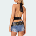 Sexy Halter Deep V Neck Backless Y2K Cami Top