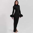 Bubble Long Sleeved Maxi Dress