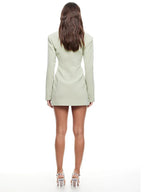 Long Sleeve Lapel Two Pocket Office Lady Blazer Dress