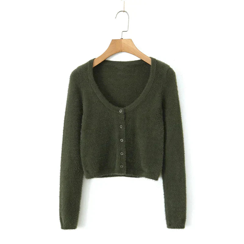 Knitted Cardigan With Camisole Dress Two - piece Set
