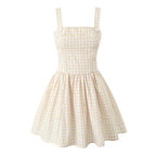 Cross Ribbon Folds Hem Ball Gown Swing Mini Dress