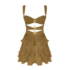 Cover Up Skirt Geometry Printed Two - Piece Beach Dress