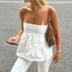 Bandeau Solid Color OffShoulder Strapless