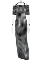 Black Polka Dot Off - shoulder Maxi Dress