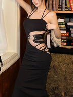 Gothic Mall Aesthetic Sleeveless Lace Dress